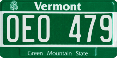 VT license plate OEO479