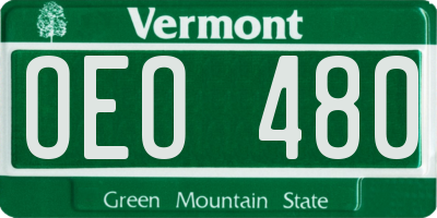 VT license plate OEO480