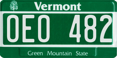 VT license plate OEO482