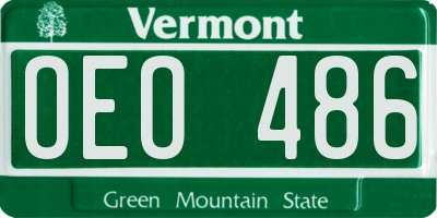 VT license plate OEO486