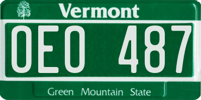 VT license plate OEO487