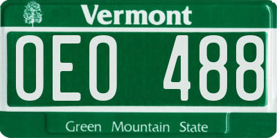 VT license plate OEO488