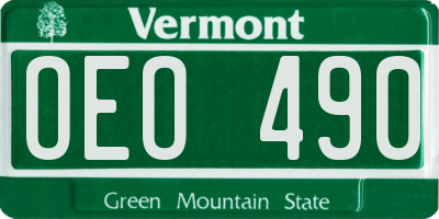 VT license plate OEO490
