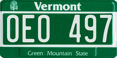 VT license plate OEO497