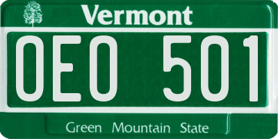 VT license plate OEO501