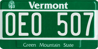 VT license plate OEO507