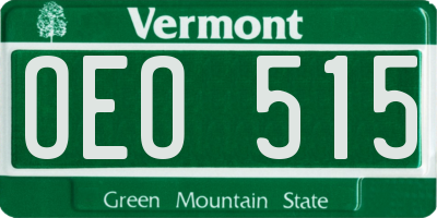 VT license plate OEO515