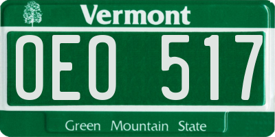VT license plate OEO517