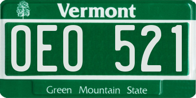 VT license plate OEO521