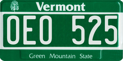 VT license plate OEO525