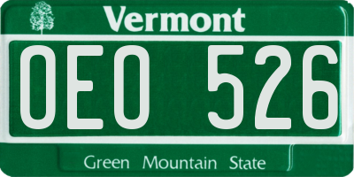 VT license plate OEO526