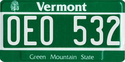VT license plate OEO532