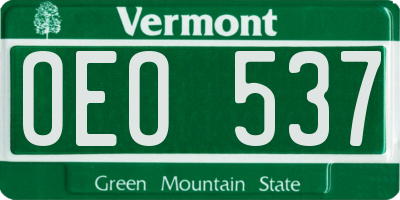 VT license plate OEO537