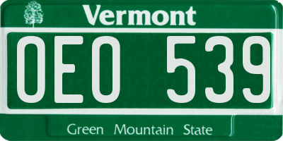 VT license plate OEO539