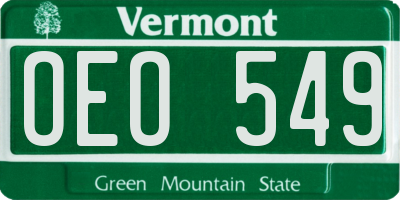 VT license plate OEO549