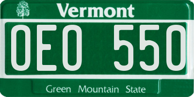 VT license plate OEO550