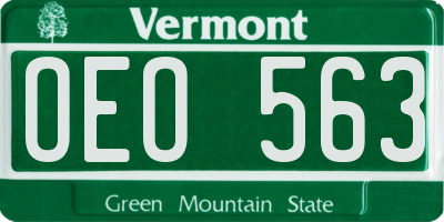 VT license plate OEO563