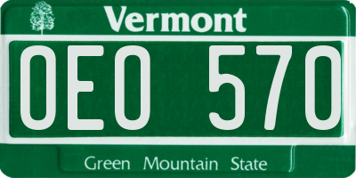 VT license plate OEO570