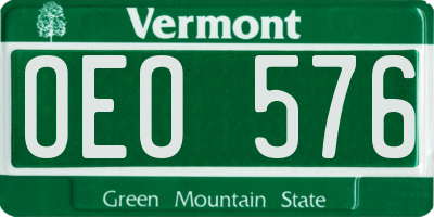 VT license plate OEO576