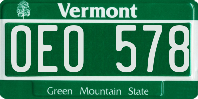 VT license plate OEO578