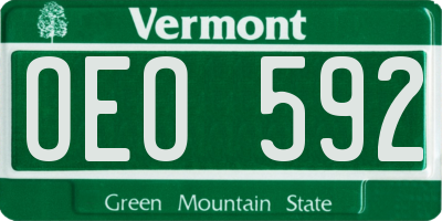 VT license plate OEO592