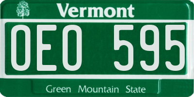 VT license plate OEO595