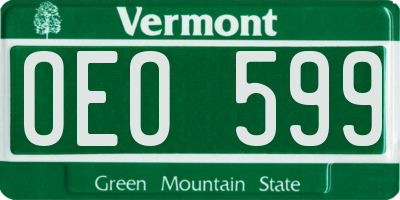 VT license plate OEO599