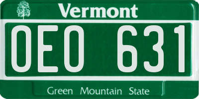 VT license plate OEO631