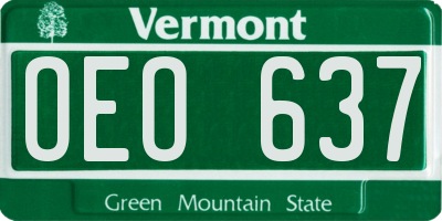 VT license plate OEO637