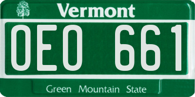 VT license plate OEO661