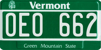 VT license plate OEO662