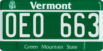 VT license plate OEO663