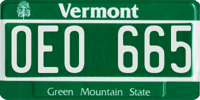 VT license plate OEO665
