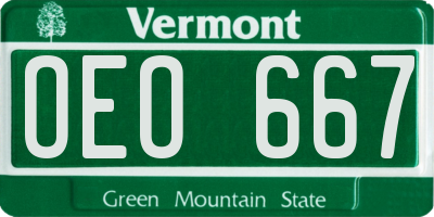 VT license plate OEO667