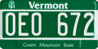 VT license plate OEO672