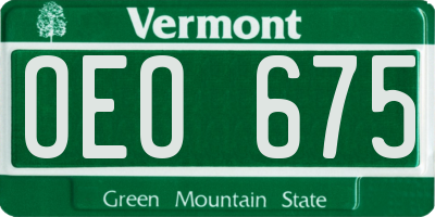 VT license plate OEO675