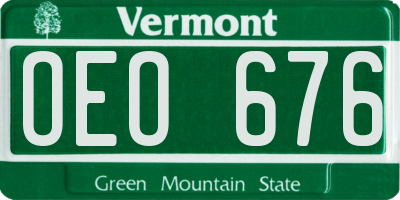 VT license plate OEO676