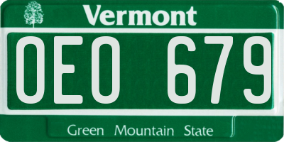 VT license plate OEO679