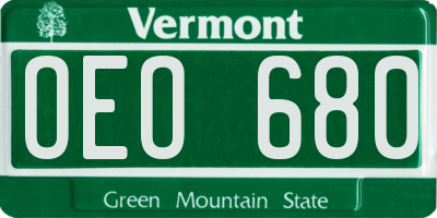 VT license plate OEO680