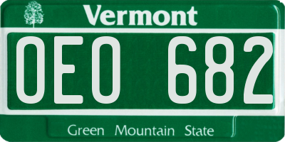 VT license plate OEO682