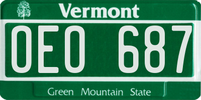 VT license plate OEO687