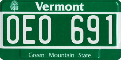 VT license plate OEO691