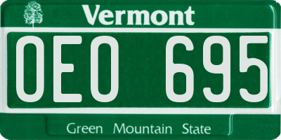 VT license plate OEO695