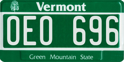 VT license plate OEO696