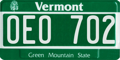 VT license plate OEO702