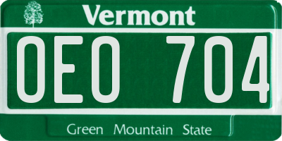 VT license plate OEO704