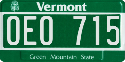 VT license plate OEO715