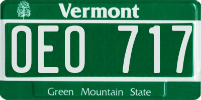 VT license plate OEO717