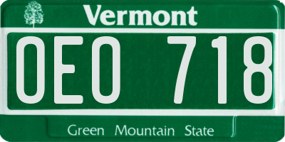 VT license plate OEO718