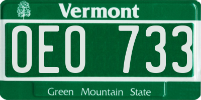 VT license plate OEO733